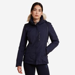 Veste équitation chaude et imperméable Femme - 580 marine - FOUGANZA