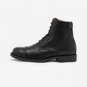 Boots équitation cuir paddock lacets adulte - 560 noires - FOUGANZA