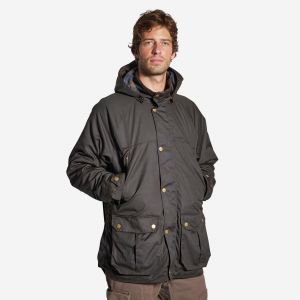 VESTE CHAUDE EN COTON HUILÉ 500 MARRON - SOLOGNAC