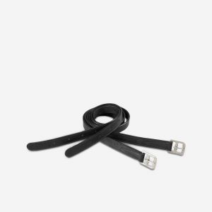 Etrivi&egrave;res &eacute;quitation cuir Enfant et Adulte - Schooling noires - FOUGANZA