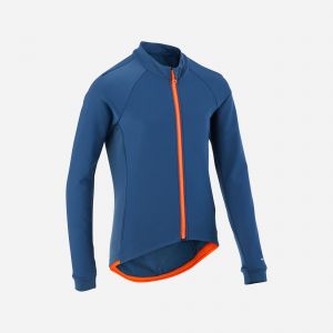 VESTE VELO ENFANT 500 BLEU ORANGE 8-13 ANS - BTWIN