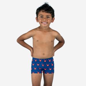 Boxer de bain bébé / enfant bleu imprimé crabes - NABAIJI