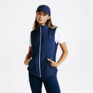 Doudoune &eacute;quitation sans manches zip rose dor&eacute; Femme - 500 marine zip lila