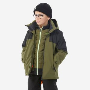Veste de ski chaude et imperm&eacute;able enfant 8-14 ans, 900 kaki