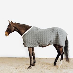 Chemise polaire chaude CONFORT équitation cheval et poney - Grise - FOUGANZA