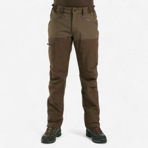 PANTALON chasse RENFORT MARRON TEMPS SEC 500 - SOLOGNAC