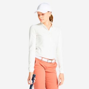Polo golf manches longues Femme - MW500 ivoire - INESIS