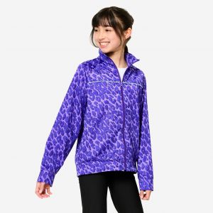 Veste respirante fille, violet l&eacute;opard