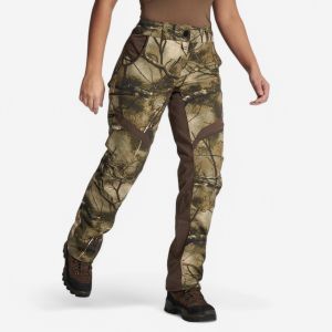 PANTALON CHASSE FEMME 500 SILENCIEUX RESPIRANT CAMOUFLAGE