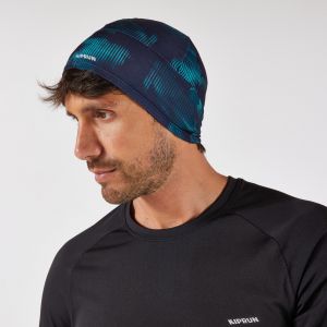 Bonnet running chaud adulte - kiprun warm+ V2 Bleu vert graph