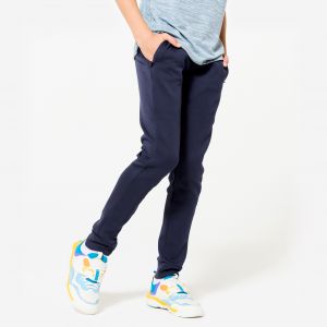 Pantalon de jogging mixte, enfant coton respirant, bleu acier - DOMYOS