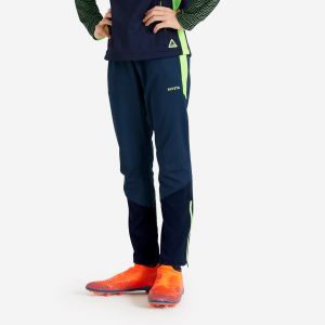 SWEAT 1/2 ZIP DE FOOTBALL ENFANT CLR BLEU MARINE ET JAUNE FLUO - KIPSTA