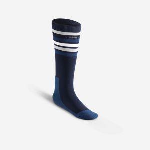 Chaussettes &eacute;quitation enfant SKS100 marine et bleu nuit/rayures blanches. - FOUGANZA