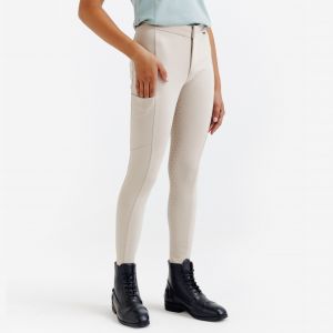 Pantalon &eacute;quitation full grip enfant CLUB - Beige