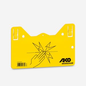 Plaque de signalisation cl&ocirc;ture &eacute;lectrique &eacute;quitation Cheval et Poney - jaune