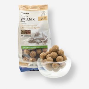 Bouillettes p&ecirc;che de la carpe Wellmix Plus 25mm 1kg Ch&egrave;nevis - Noix tigr&eacute;es