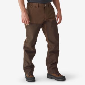 Pantalon de chasse renforce impermeable bois 500 bicolore/marron - SOLOGNAC