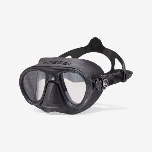 Masque de chasse sous-marine et apn&eacute;e bi-hublot petit volume, Calibro noir