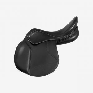 Selle équitation cuir 17,5" cheval - 500 noire - FOUGANZA