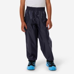 Surpantalon de randonn&eacute;e imperm&eacute;able enfant 2-6 ans, MH100 bleu noir