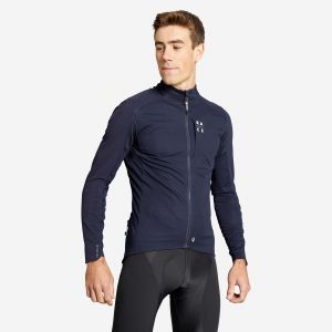 Veste hiver vtt manches longues fitt&eacute; homme bleu nuit
