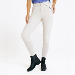 Pantalon équitation Fullgrip ultraléger Femme Beige - FOUGANZA