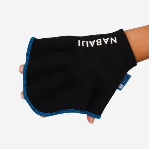 Paire de gants palm&eacute;s Aquagym en n&eacute;opr&egrave;ne noir bleu