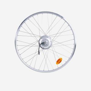 roue arrière vélo ville 28 pouces 36V double paroi argent Elops 120E - ELOPS
