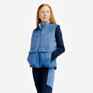 Veste sans manche équitation doudoune chaude enfant - Bleu / Violet - FOUGANZA