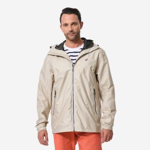 Veste de voile imperm&eacute;able Homme - veste de pluie Sailing 100 beige