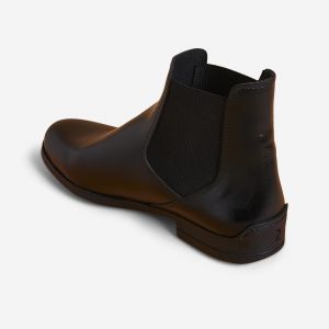 Boots équitation cuir Adulte - 500 noires - FOUGANZA