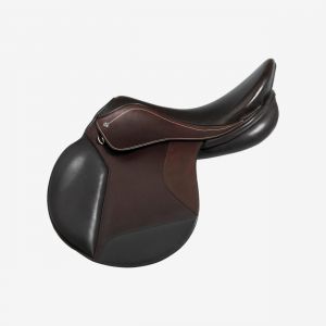 Selle &eacute;quitation cuir 17,5" cheval - 500 marron