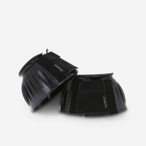 Cloches &eacute;quitation ouvertes caoutchouc cheval et poney - 100 noires x2 - FOUGANZA