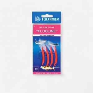Bas de ligne Fluoline 4 hameçons N°2/0 pêche en mer - FLASHMER