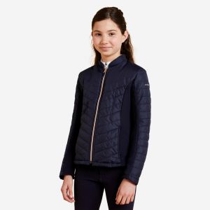 Veste équitation zip rose gold Enfant - 500 marine - FOUGANZA