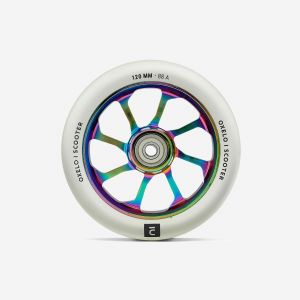 Roue trottinette freestyle core alu neochrome PU transparent 120 mm