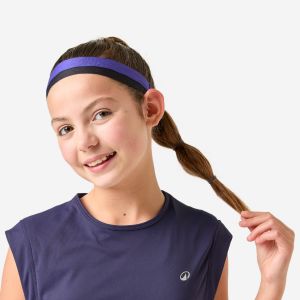 Lot de 2 bandeaux fins multisport fille, noir et violet