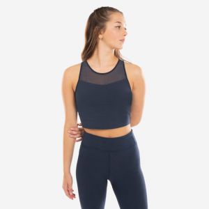Crop top danse modern jazz brassi&egrave;re int&eacute;gr&eacute;e Fille - bleu marine