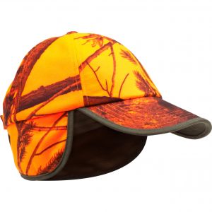 Casquette chasse à rabat camouflage orange - SOLOGNAC
