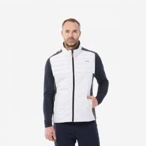 Veste de ski sans manches chaude et extensible homme, 500 gris et blanc - WEDZE
