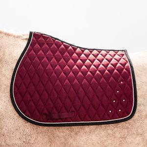 Tapis de selle &eacute;quitation strass Cheval et Poney - 500 bordeaux