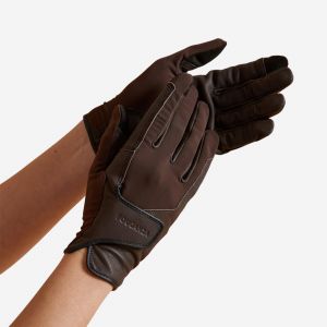 Gants classic équitation adulte Caramel - FOUGANZA