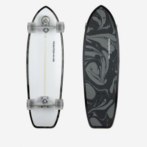 LONGBOARD SURFSKATE SURFTRAINING 34" WHITE OIL - DECATHLON