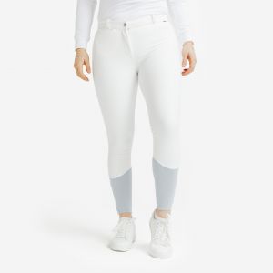 Pantalon de concours équitation kipwarm chaud et déperlant Femme - 500 blanc - FOUGANZA