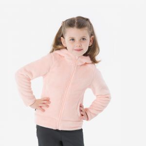 Veste polaire chaude de randonn&eacute;e enfant 2-6 ans, NH500 zip rose pastel