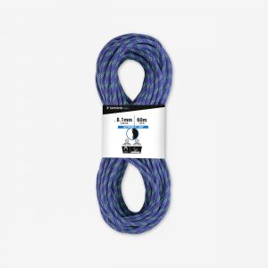 Corde &agrave; double d'escalade et d'alpinisme - rappel alpinism 8.1 mm x 60m bleu