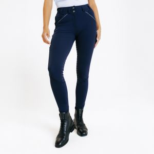 Pantalon équitation full grip Femme - 900 marine - FOUGANZA