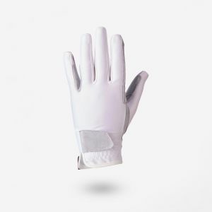 Gants &eacute;quitation enfant BASIC blanc - FOUGANZA