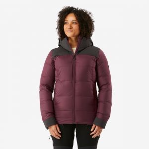 Doudoune chaude en duvet avec capuche - MT900 Bordeaux -20°c - Femme - FORCLAZ