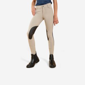 Pantalon &eacute;quitation l&eacute;ger mesh basanes agrippantes Enfant - 500 beige